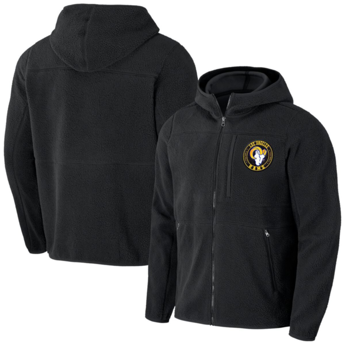 Men's NFL x Darius Rucker Collection by Fanatics  Black Los Angeles Rams Sherpa Full-Zip Hoodie NFL x Darius Rucker Collection by Fanatics