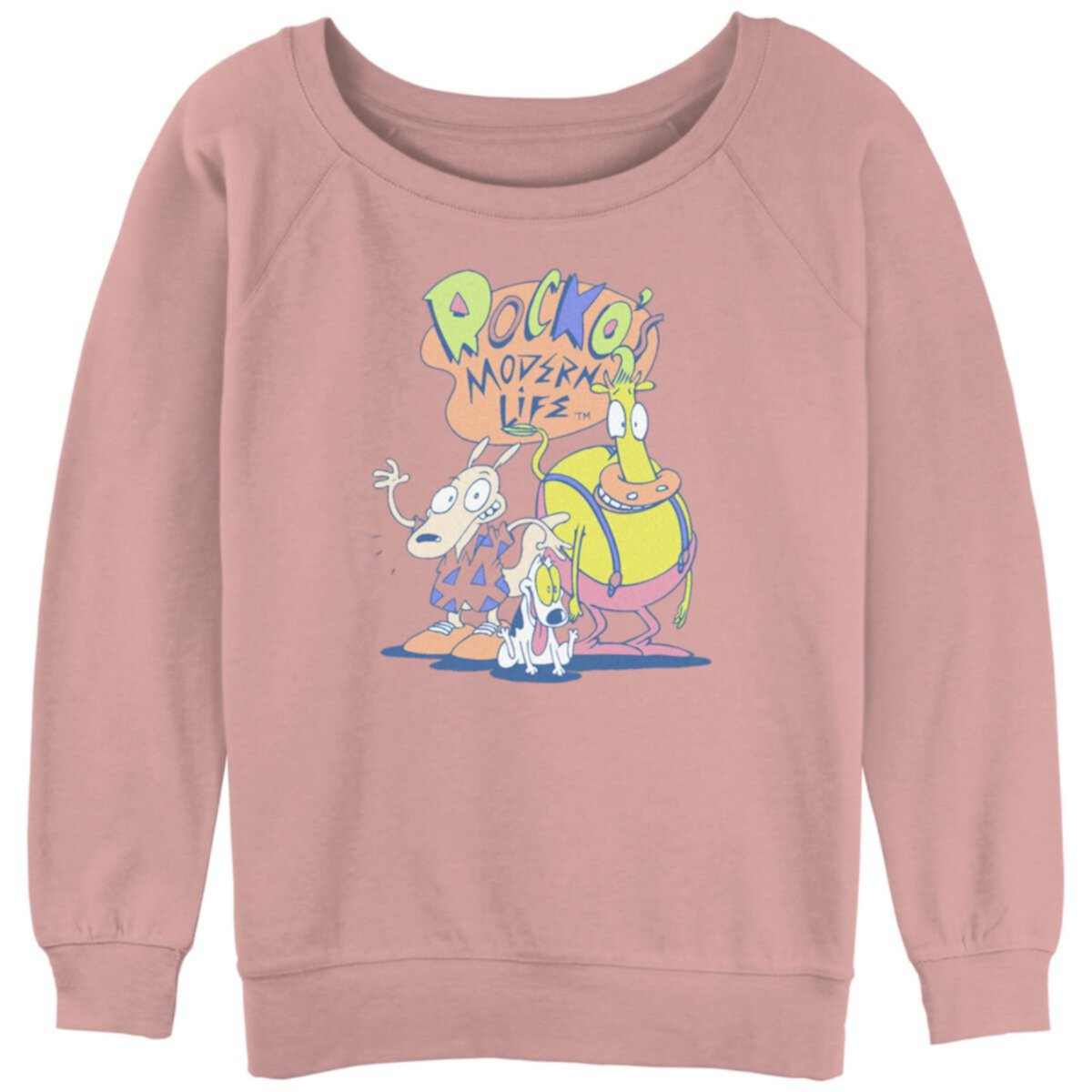 Juniors' Rocko's Modern Life Classic Group Slouchy Terry Graphic Pullover Nickelodeon