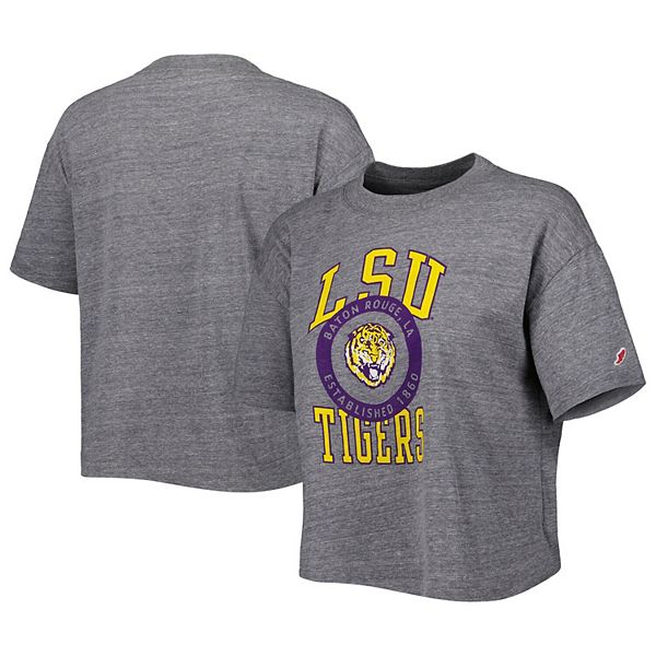 Серая три-блендовая футболка с коротким рукавом Women’s League Collegiate Wear LSU Tigers League Collegiate Wear