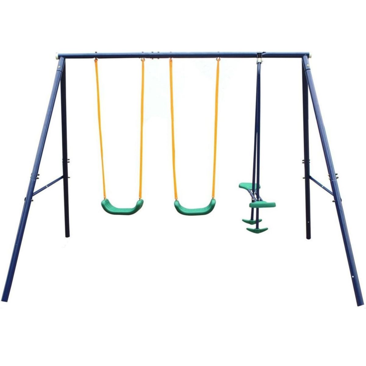 F.c Design Metal Swing Set Outdoor With Glider - Durable Playset For Kids, Toddlers, Children F.C Design