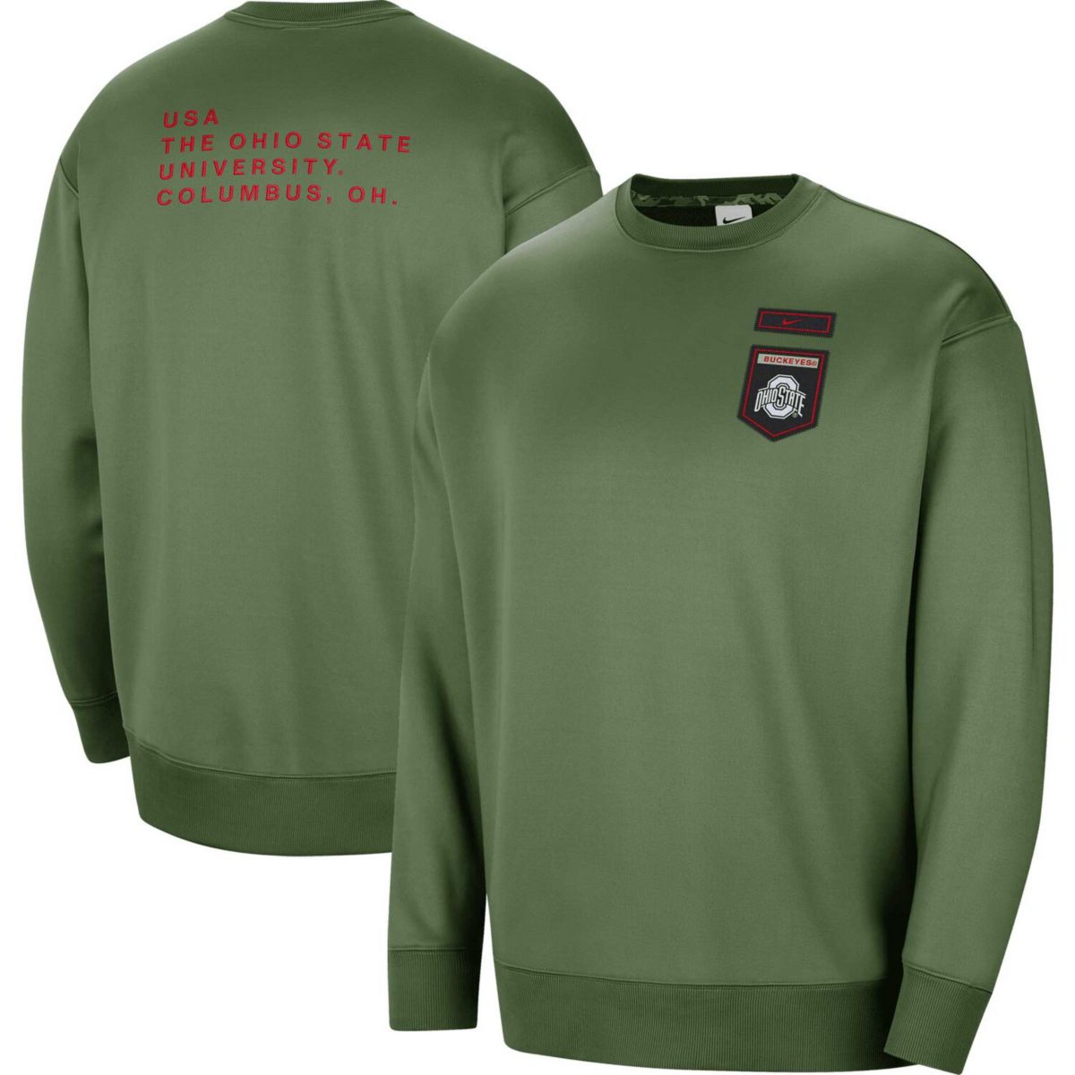 Женская Футболка Nike Olive Ohio State Buckeyes Military Collection All-Time Performance Crew Nike