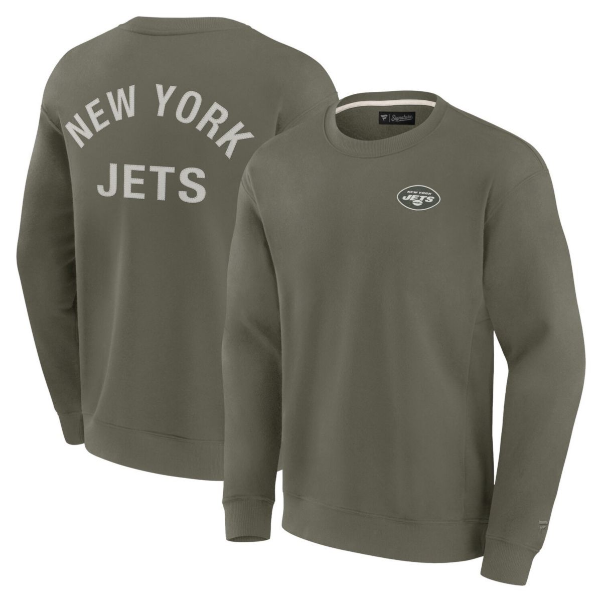 Унисекс Толстовка Fanatics Signature Olive New York Jets Super Soft Fanatics Signature