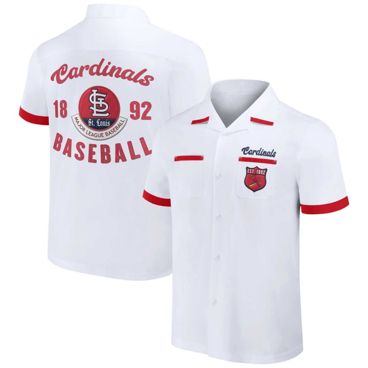 Men's Darius Rucker Collection by Fanatics  White St. Louis Cardinals Bowling Button-Up Shirt Darius Rucker Collection by Fanatics