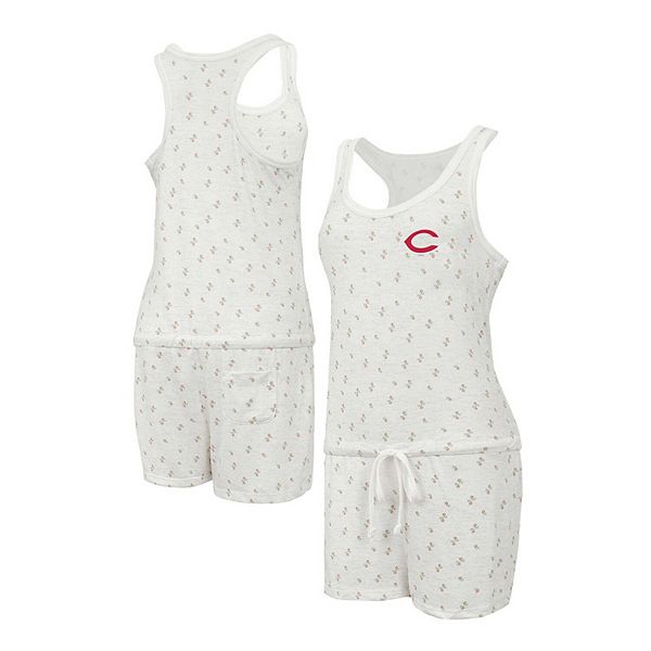 Women's Concepts Sport Cream Cincinnati Reds Gardner Hacci Knit Romper Unbranded