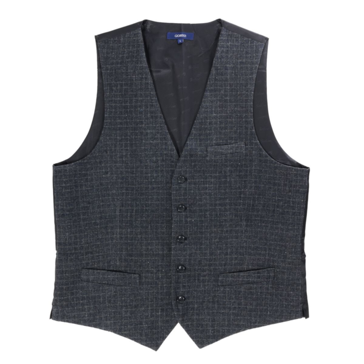 Gioberti Men's 5 Button Slim Fit Formal Herringbone Tweed Suit Vest Gioberti