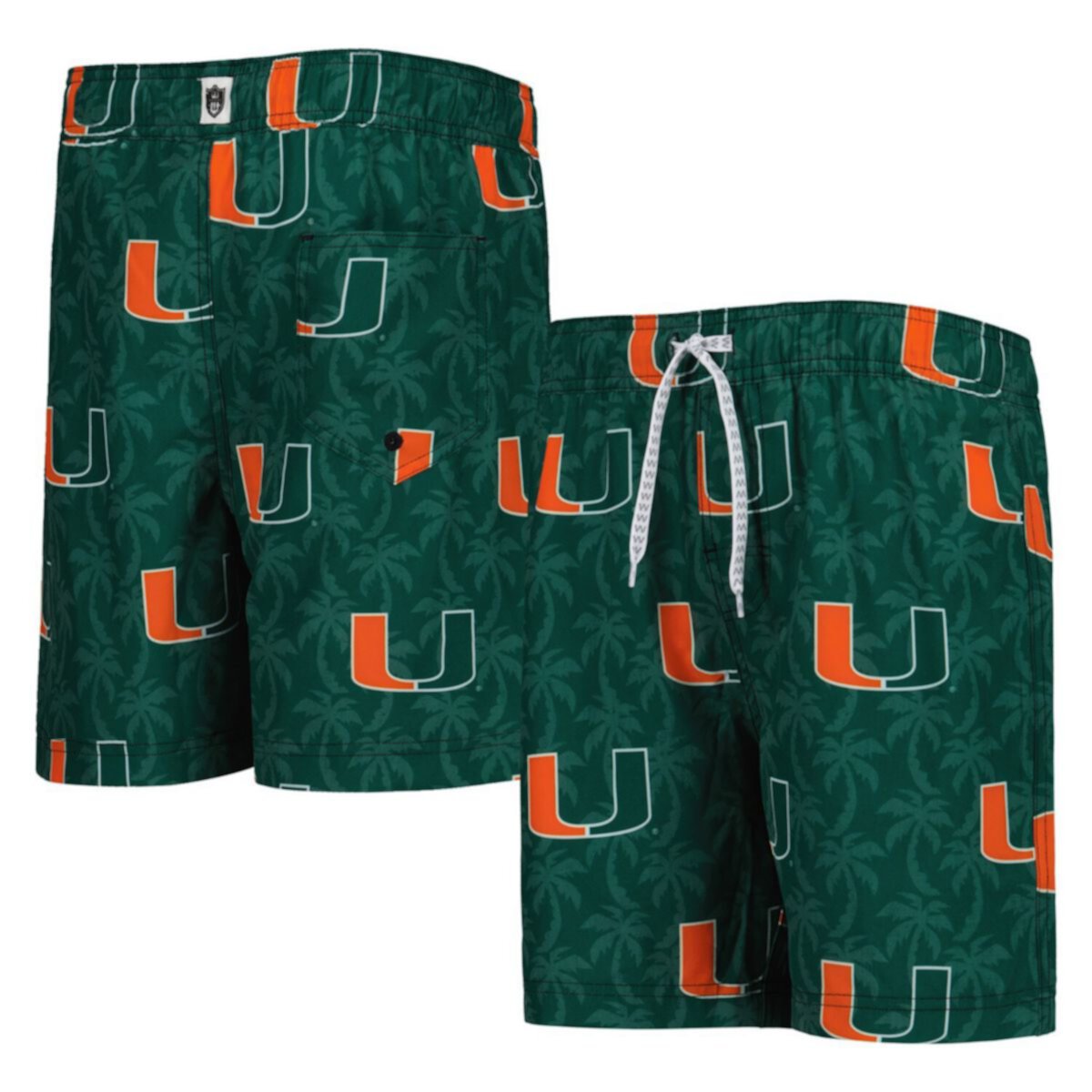 Шорты для плавания Wes & Willy для мальчиков Green Miami Hurricanes Palm Tree Unbranded