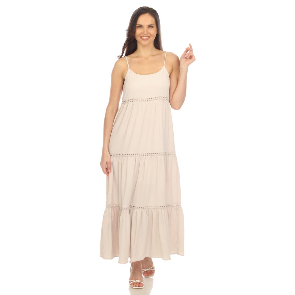 Women's Scoop Neck Tiered Maxi Dress WM Fashion