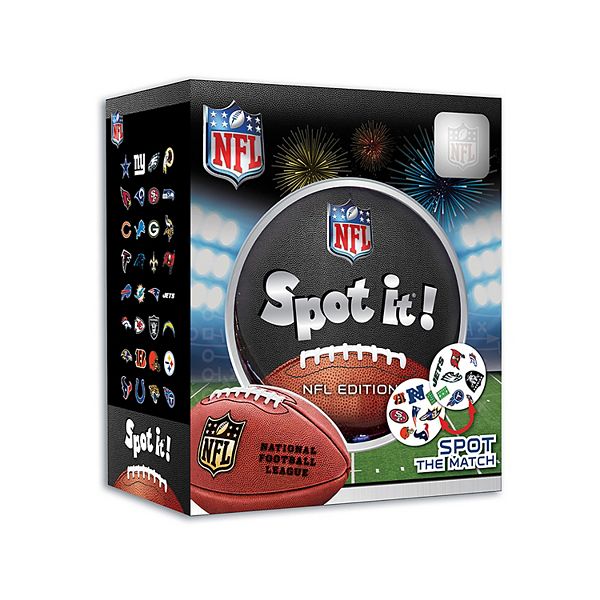 Настольная игра Spot It! NFL Edition, 55 карт, для 2-8 игроков в коллекционной жестяной коробке Masterpieces Puzzles