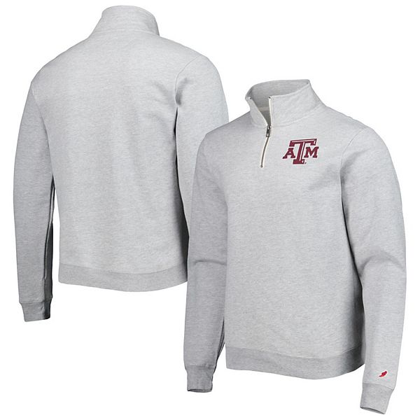 Мужской серый легкий флисовый худи с молнией и воротником Texas A&M Aggies League Collegiate Wear