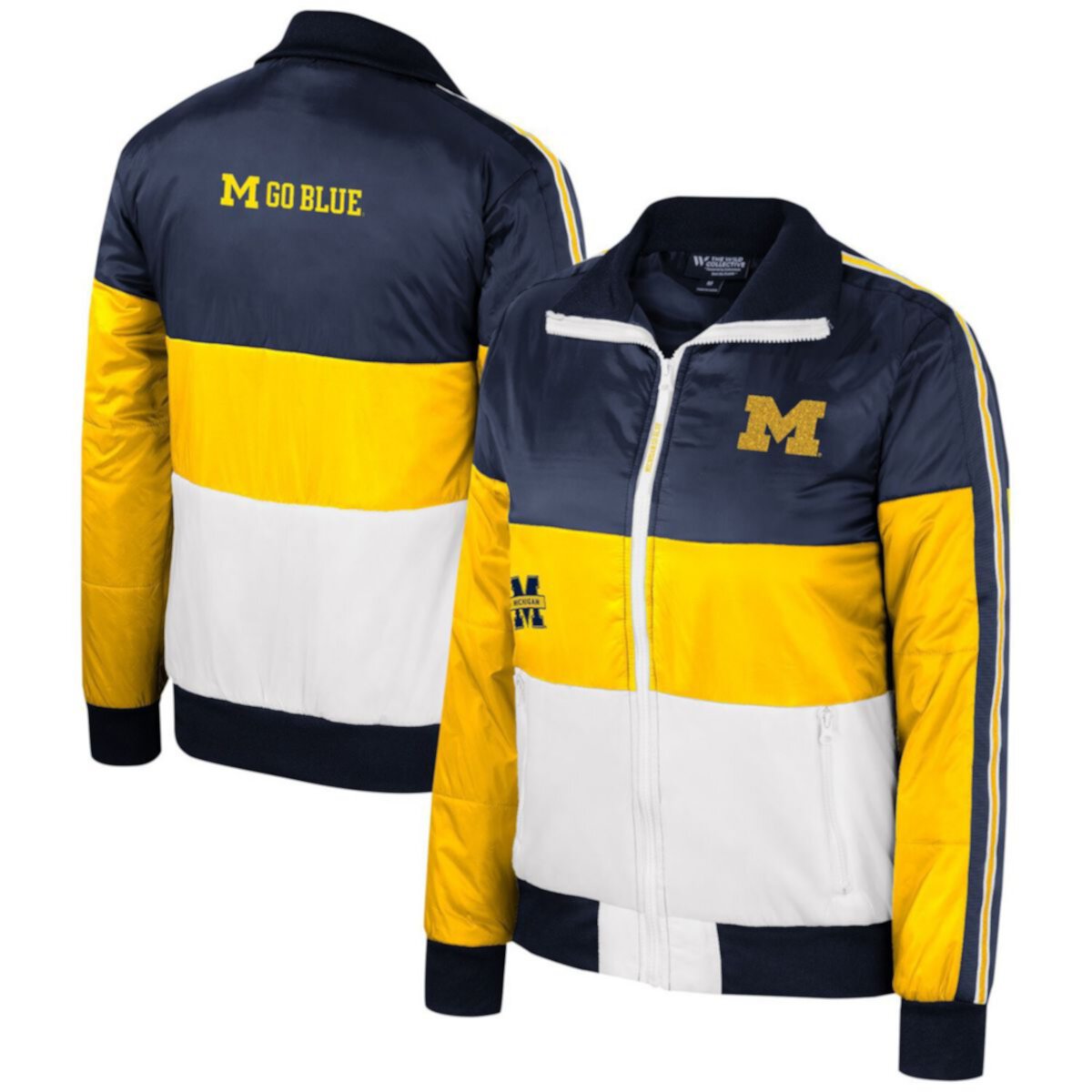 Женская Повседневная куртка Unbranded Maize Michigan Wolverines Color-Block Puffer Full-Zip Unbranded