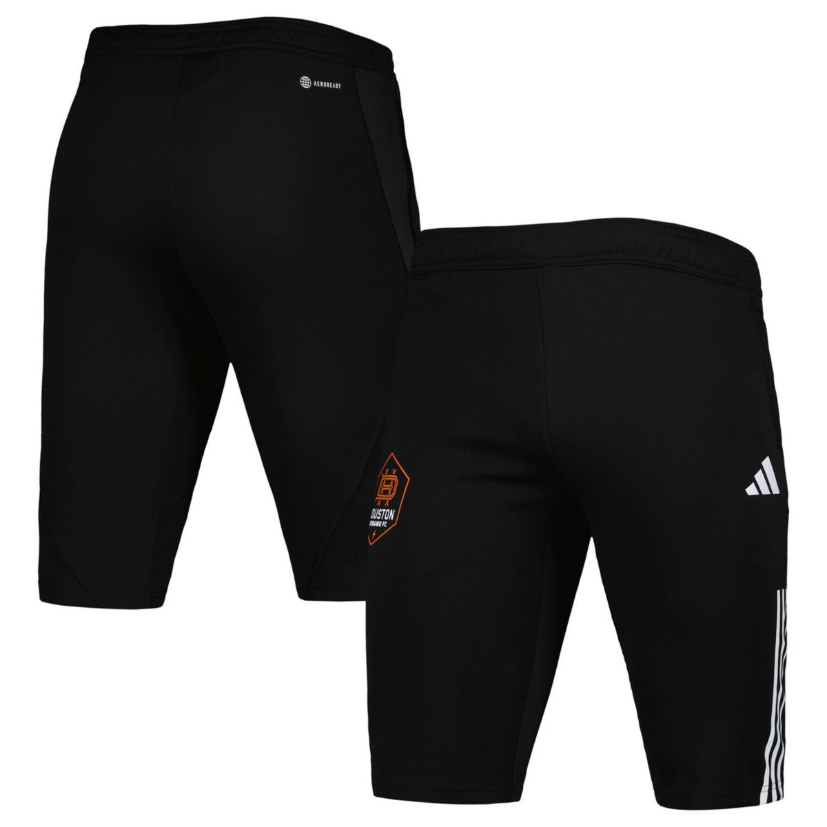 Мужские Повседневные брюки Adidas Черные Houston Dynamo FC 2023 On-Field Training AEROREADY Половинные Adidas