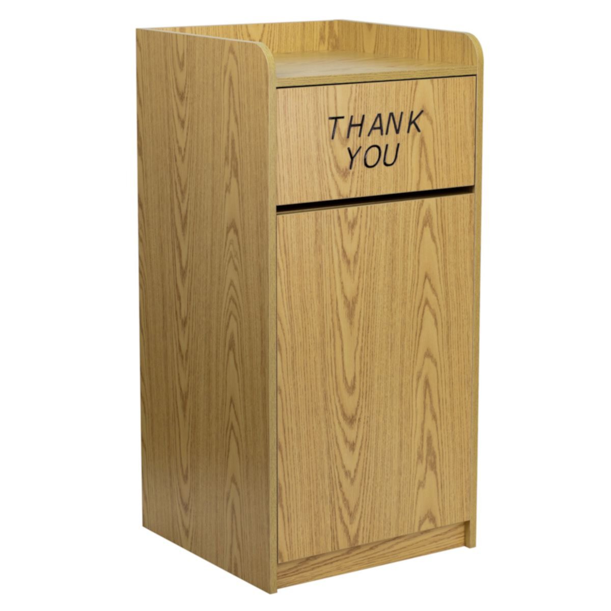 Emma and Oliver Wood Tray Top &#34;Thank You&#34; Restaurant Food Court Receptacle Emma+Oliver