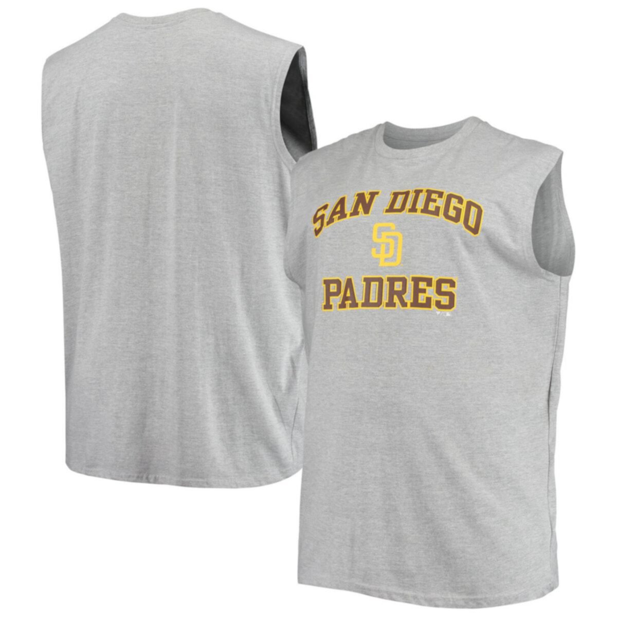 Men's Heathered Gray San Diego Padres Big & Tall Jersey Muscle Tank Top Profile