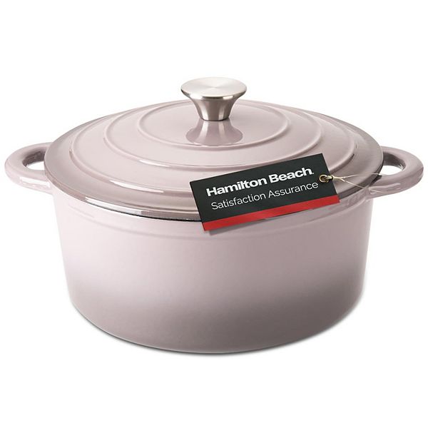 Hamilton Beach Enameled Cast Iron Dutch Oven 5.5-quart Gray, Safe Up To 400 Degrees, Durable Hamilton Beach