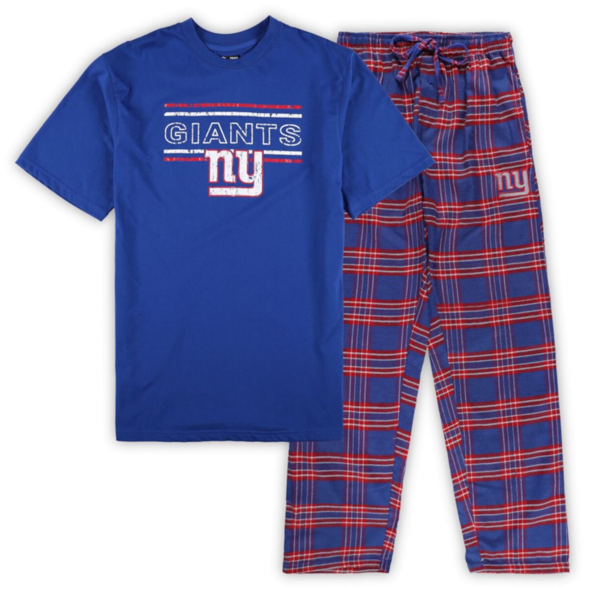 Мужской флисовый спальный комплект New York Giants Concepts Sport большого и высокого размера Unbranded