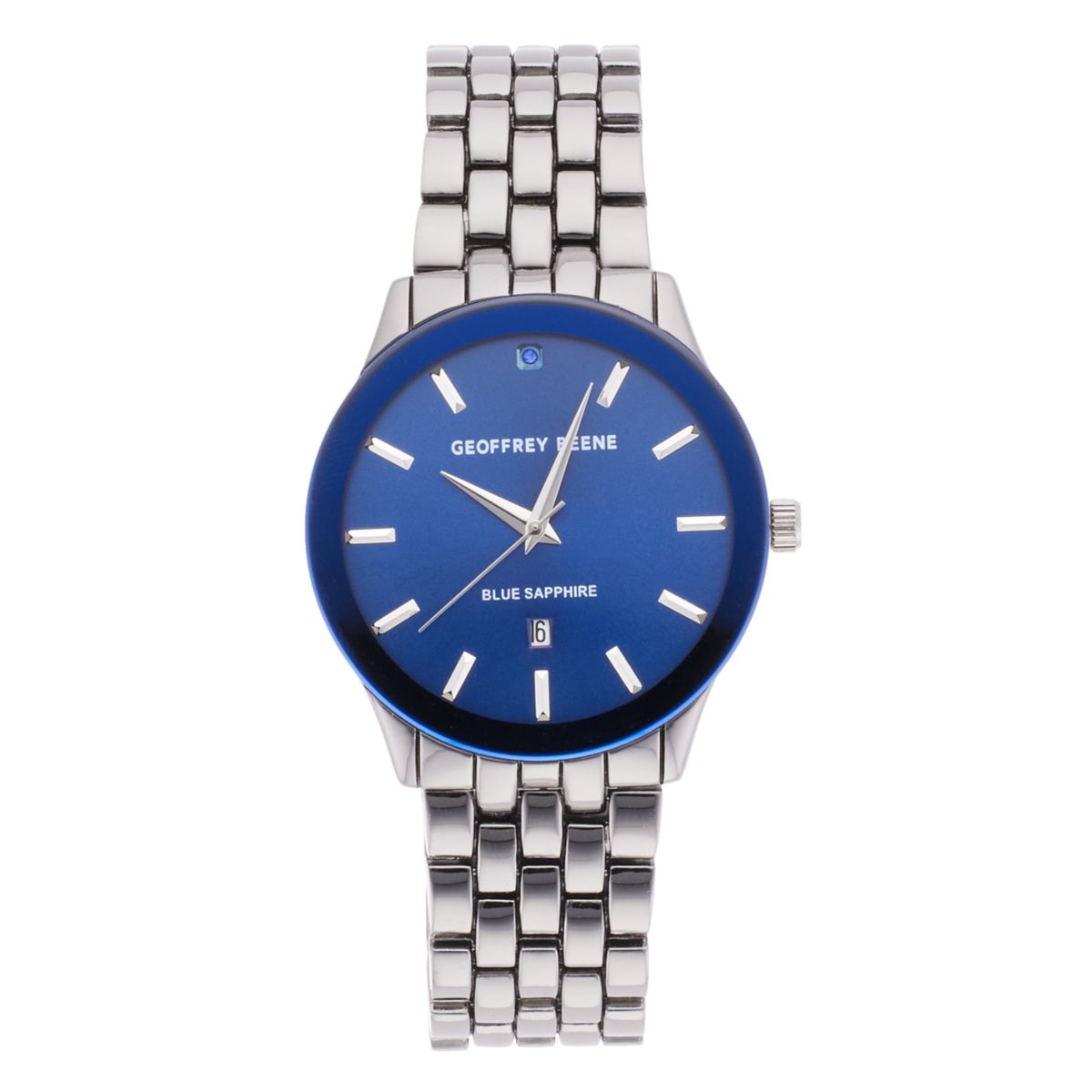 Geoffrey Beene Men's Genuine Blue Sapphire Bracelet Watch Geoffrey Beene