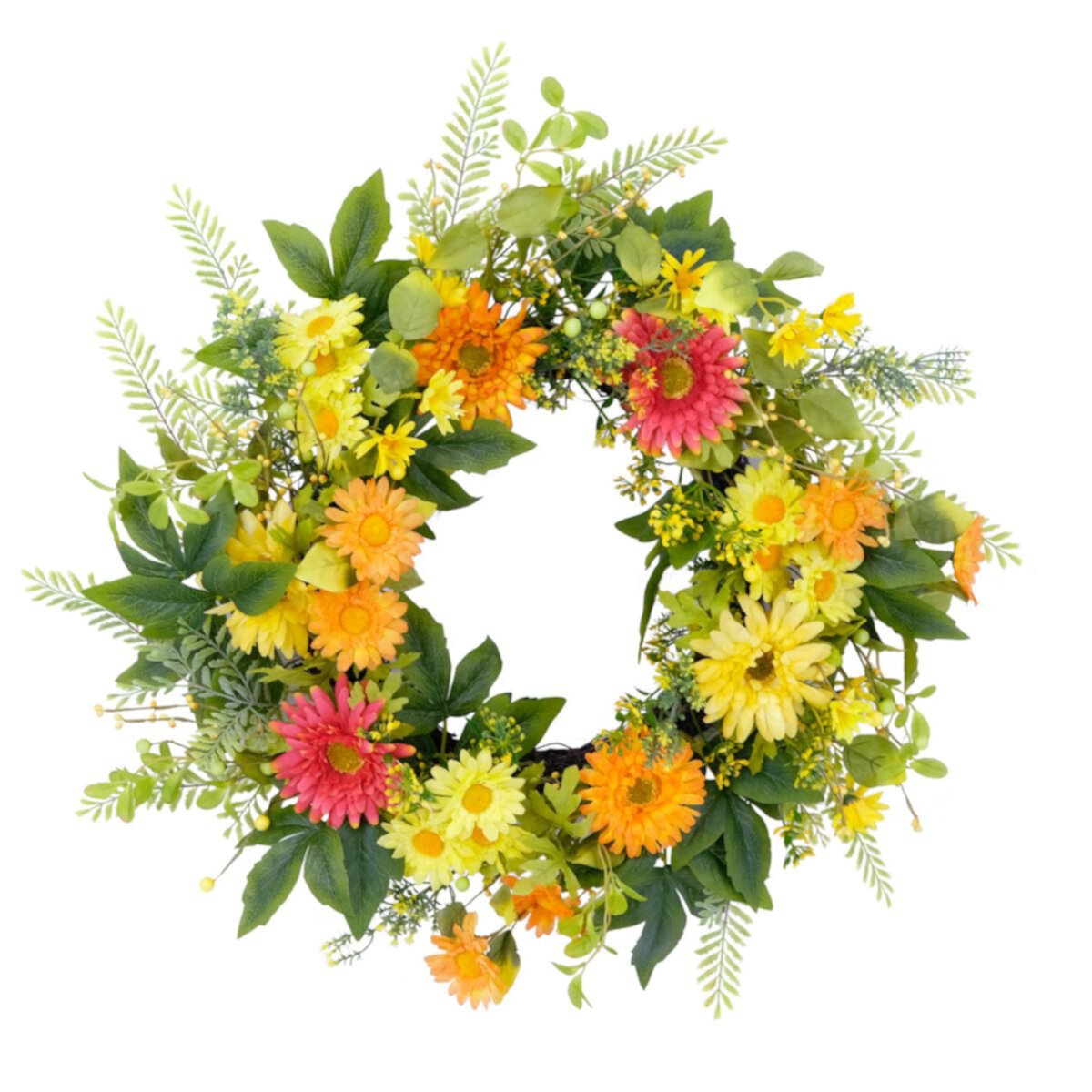 Puleo International Inc. Artificial Chrysanthemum Spring Floral Wreath Puleo International Inc.