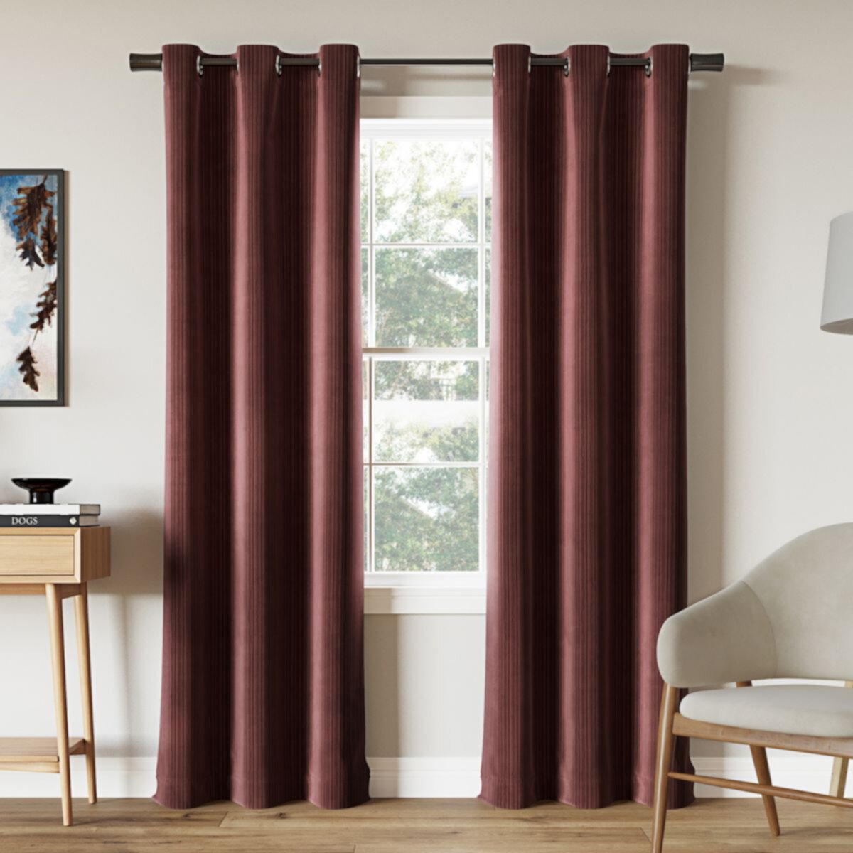 Sun Zero Cascade Pleated Velvet 100% Blackout Single Curtain Panel Sun Zero