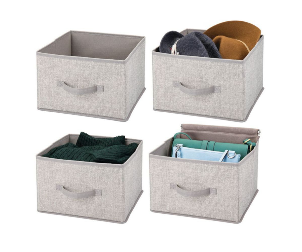 mDesign Soft Fabric Closet Storage Organizer Cube Bin - 4 Pack MDesign