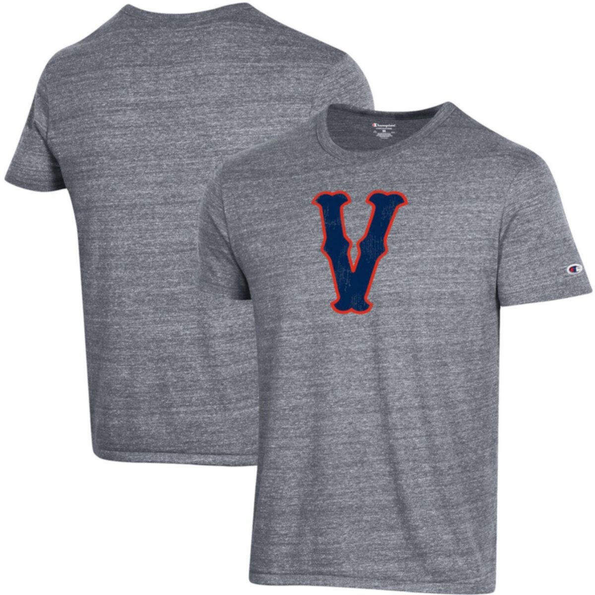 Men's Champion Heathered Charcoal Virginia Cavaliers Vault Logo Tri-Blend T-Shirt Champion