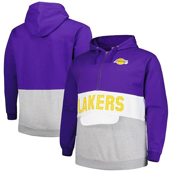 Мужское Худи Fanatics Big & Tall Anorak Half-Zip Purple Los Angeles Lakers Fanatics