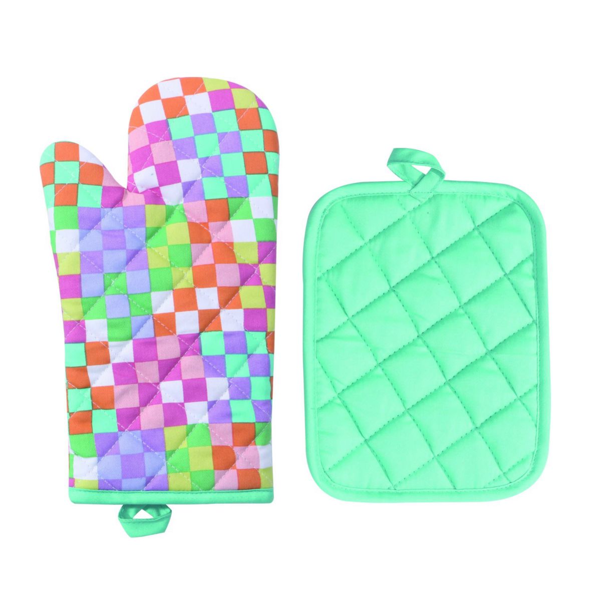 The Big One® Rainbow Checkerboard Oven Mitt & Potholder Set The Big One