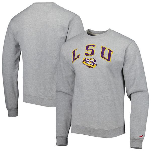 Легкий серый свитшот-пуловер LSU Tigers 1965 Arch Essential от League Collegiate Wear League Collegiate Wear