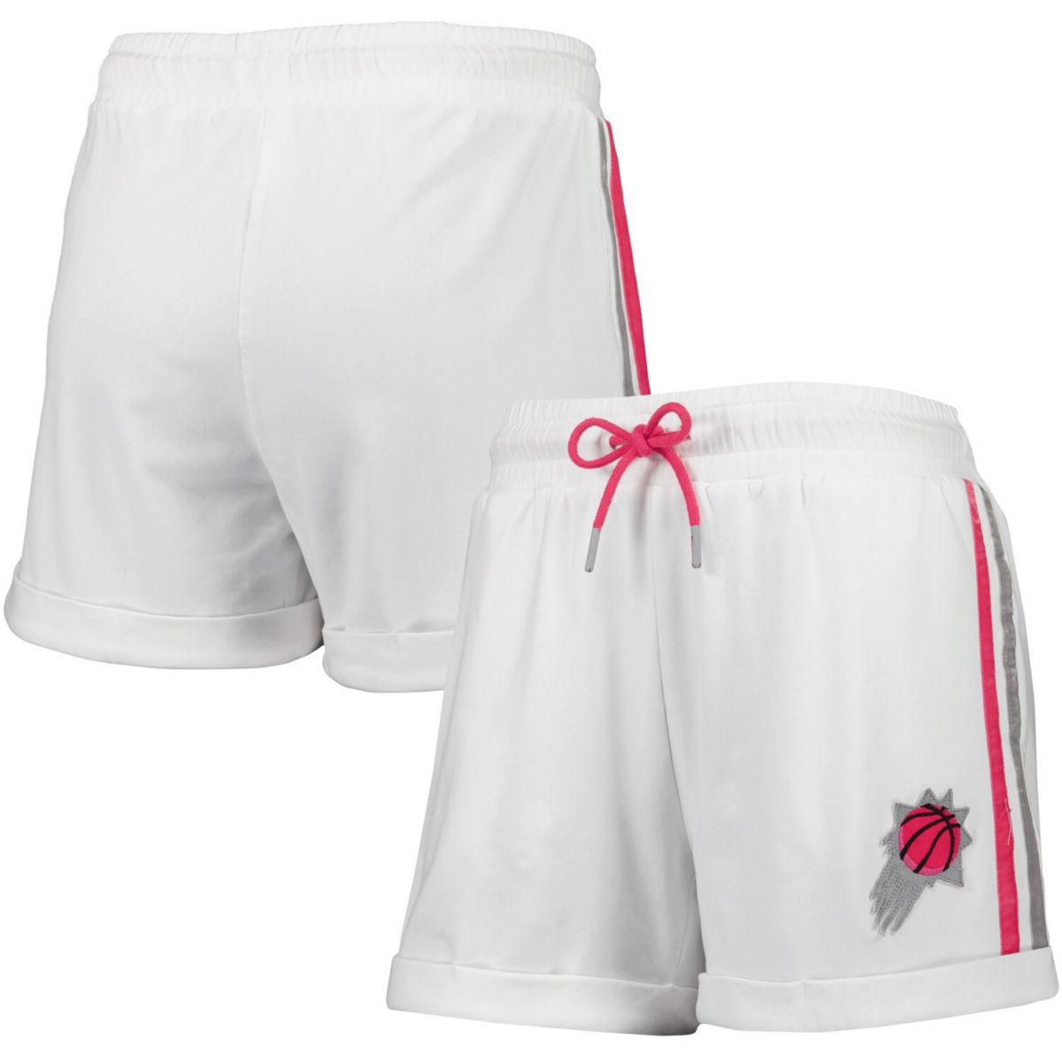 Women's Lusso White/Pink Phoenix Suns Melody Cuffed Tri-Blend Shorts Unbranded