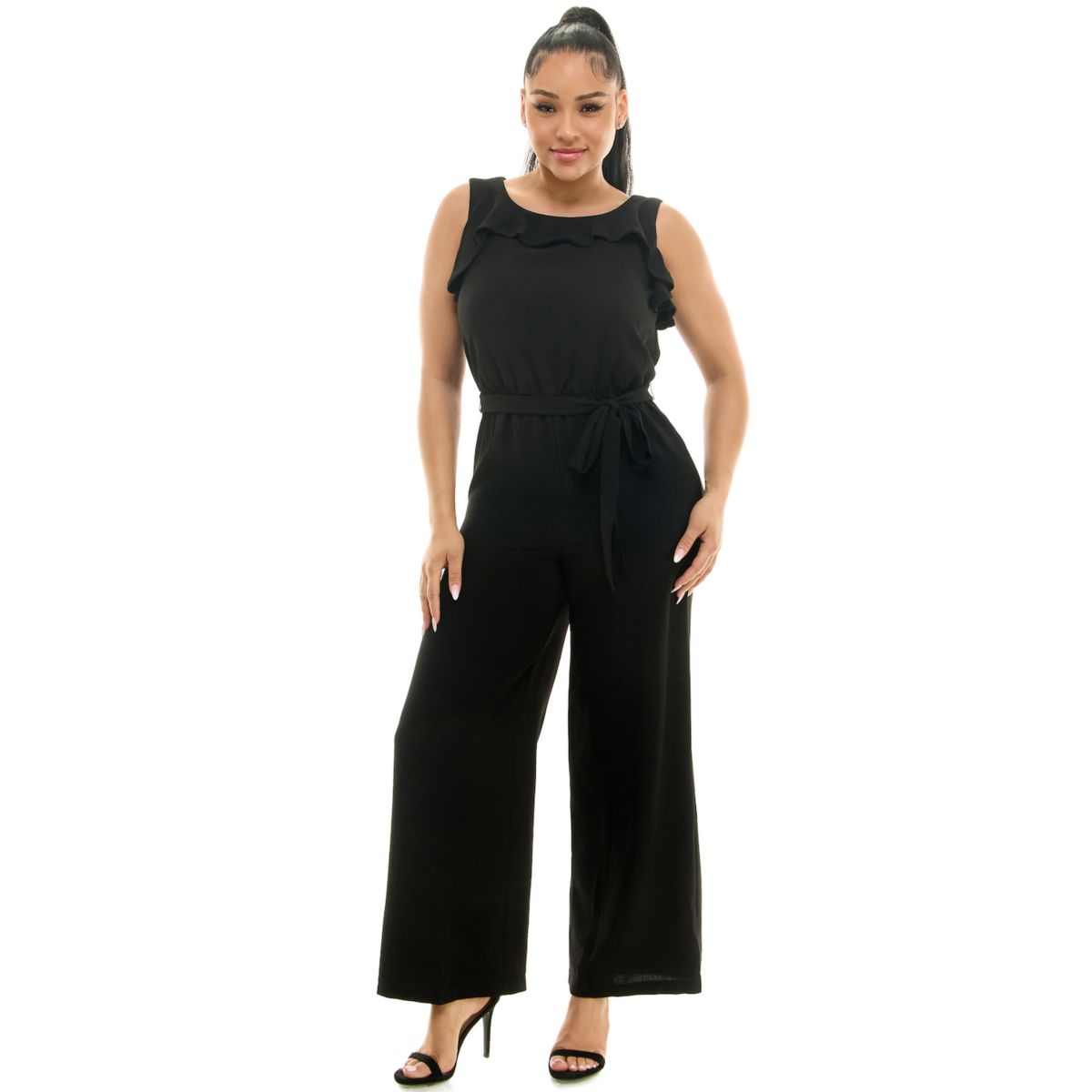 Women's Luxology Ruffle Front Sleeveless Jumpsuit Luxology