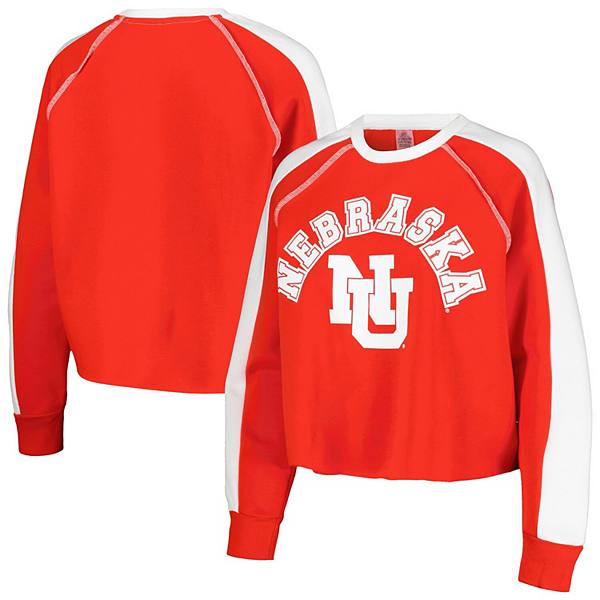 Укороченное женское худи Gameday Couture с логотипом Nebraska Huskers и рукавами реглан Gameday Couture