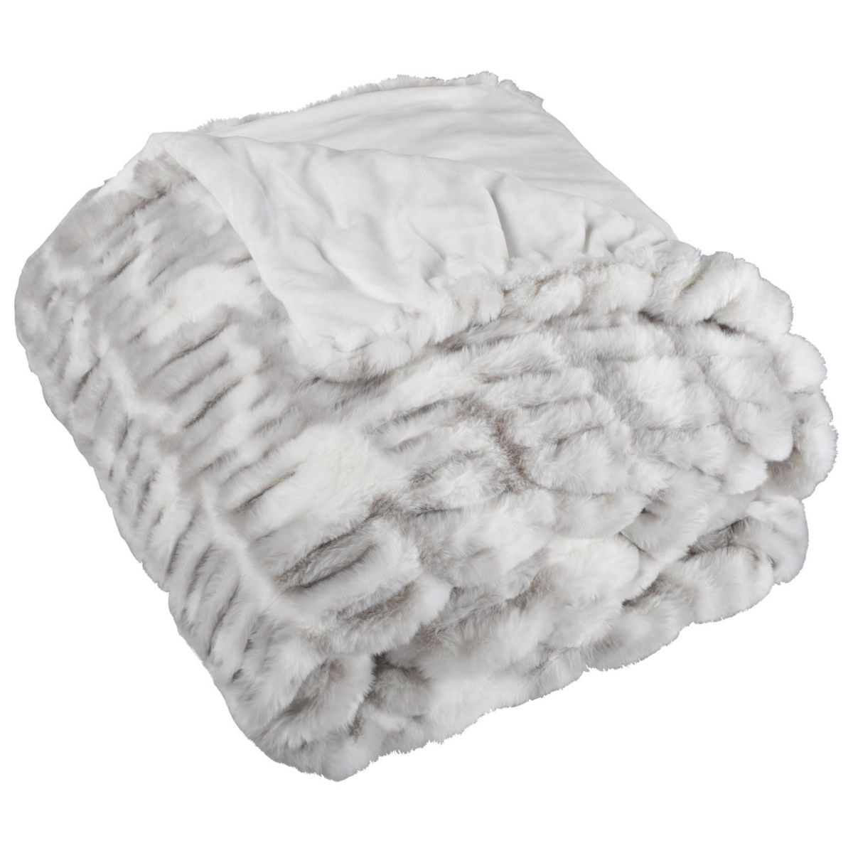 Lavish Home Jacquard Faux Fur Throw Blanket Lavish Home