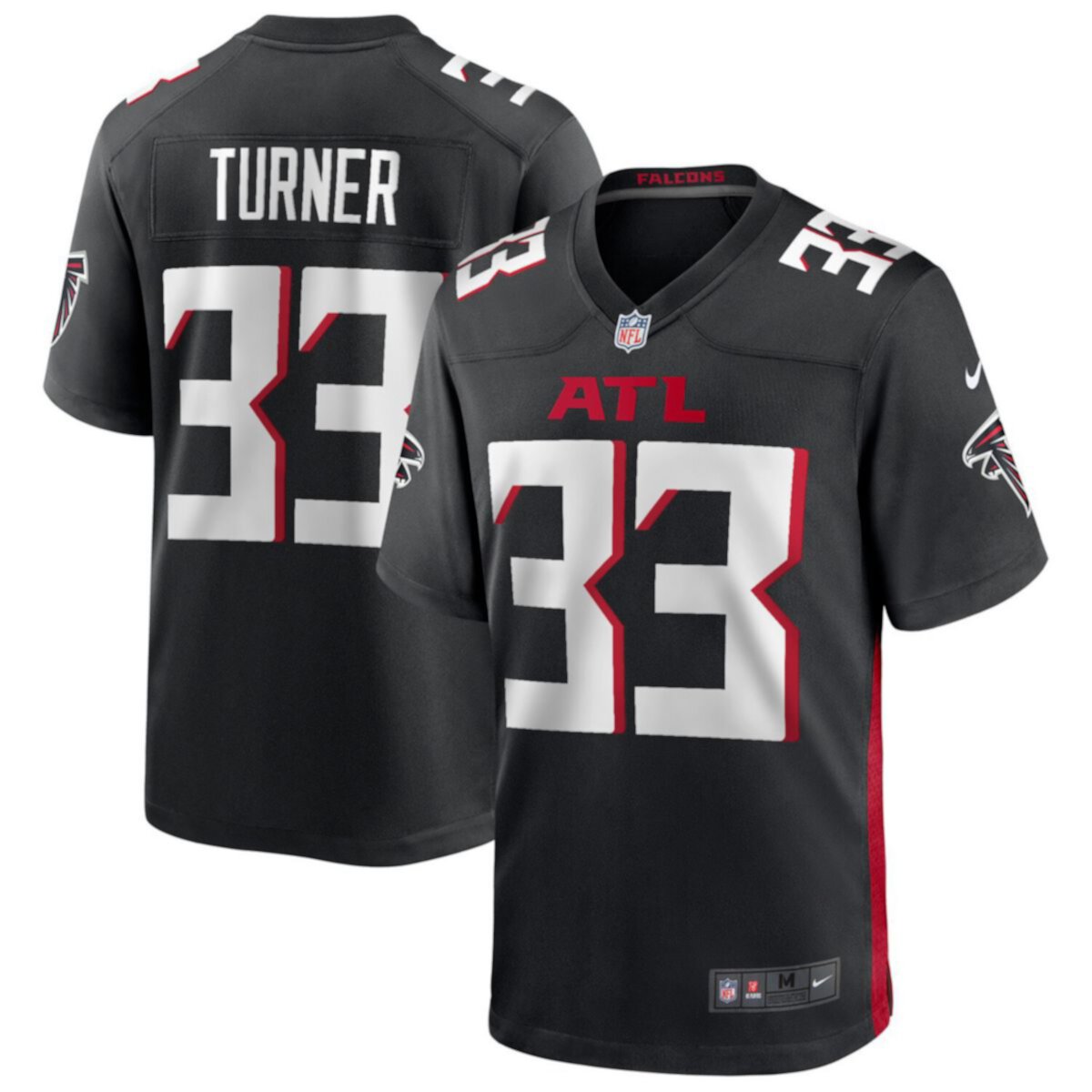 Мужская Футболка Nike Michael Turner Черная Atlanta Falcons Игра Ветеран Nitro USA