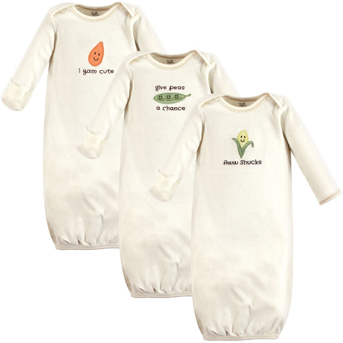 Touched by Nature Baby Organic Cotton Long-Sleeve Gowns 3pk Touched by Nature
