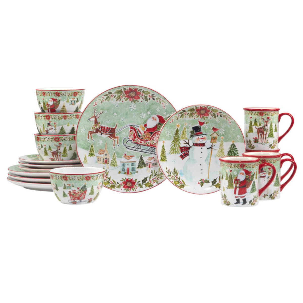 Certified International 16-Piece Joy of Christmas Dinnerware Set Certified International