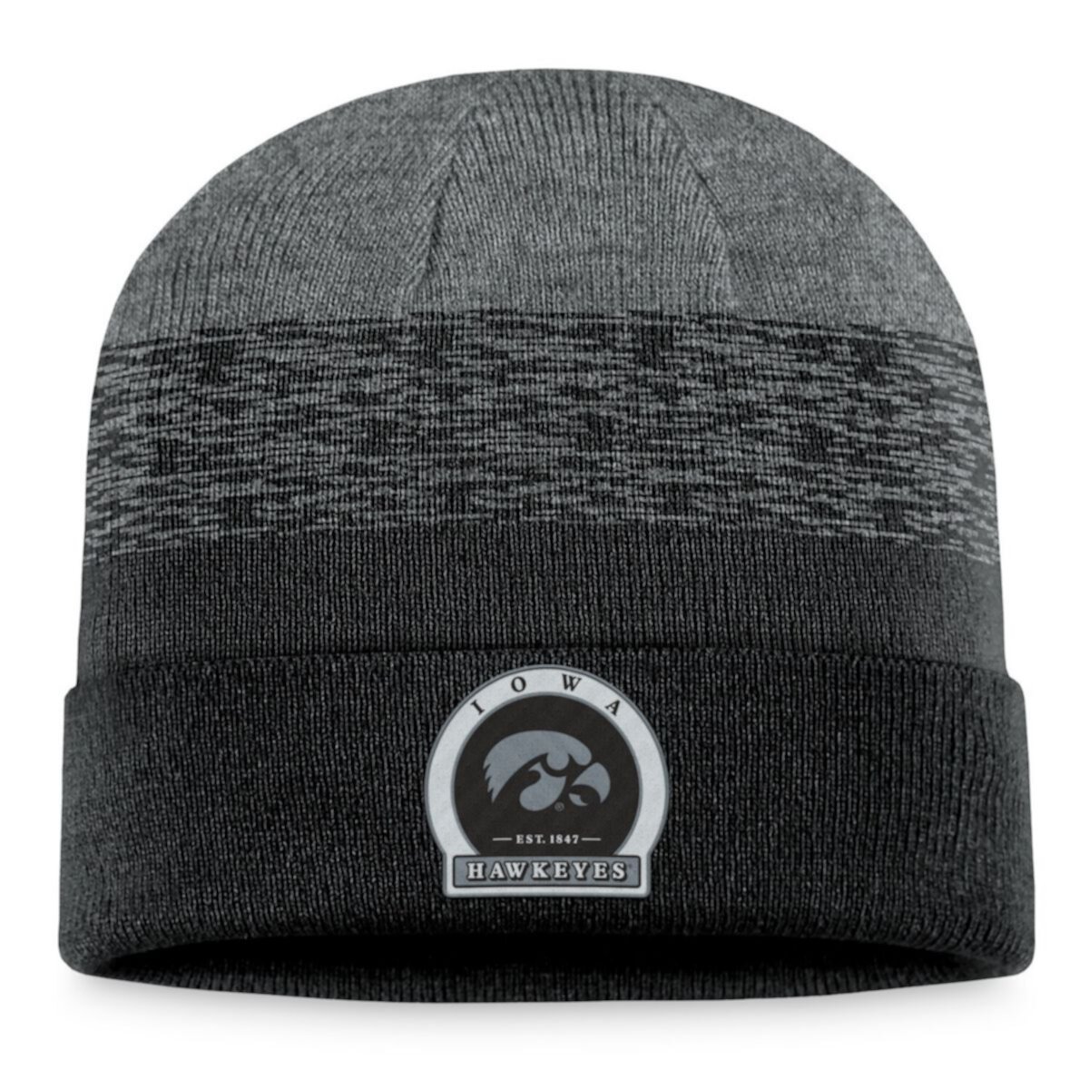 Men's Top of the World Heather Black Iowa Hawkeyes Frostbite Cuffed Knit Hat Top of the World