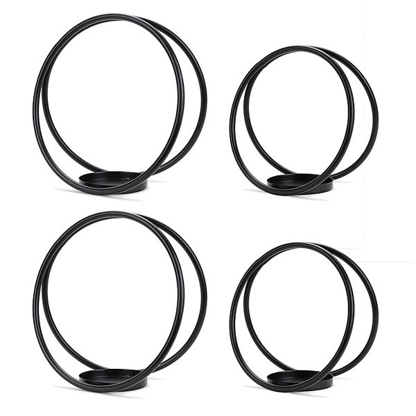 Melrose Modern Metal Circles Candle Holder - Set of 4 Melrose