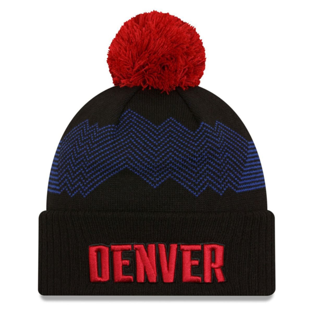 Men's New Era  Black Denver Nuggets 2023/24 City Edition Cuffed Pom Knit Hat New Era x Staple