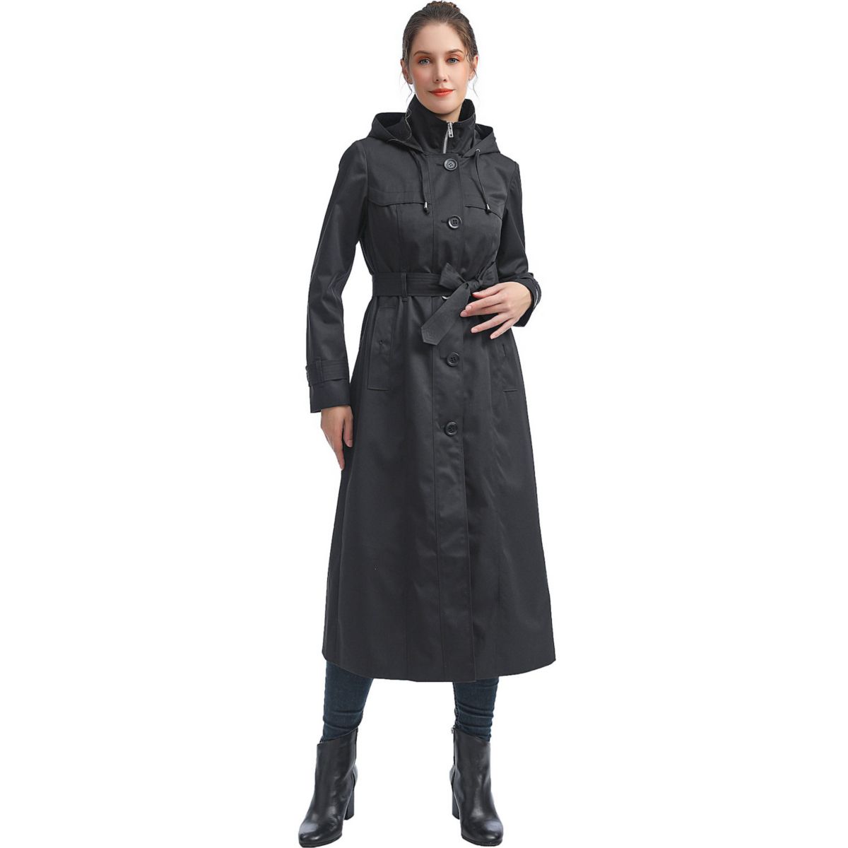 Women's Bgsd Paula Waterproof Hooded Long Raincoat BGSD