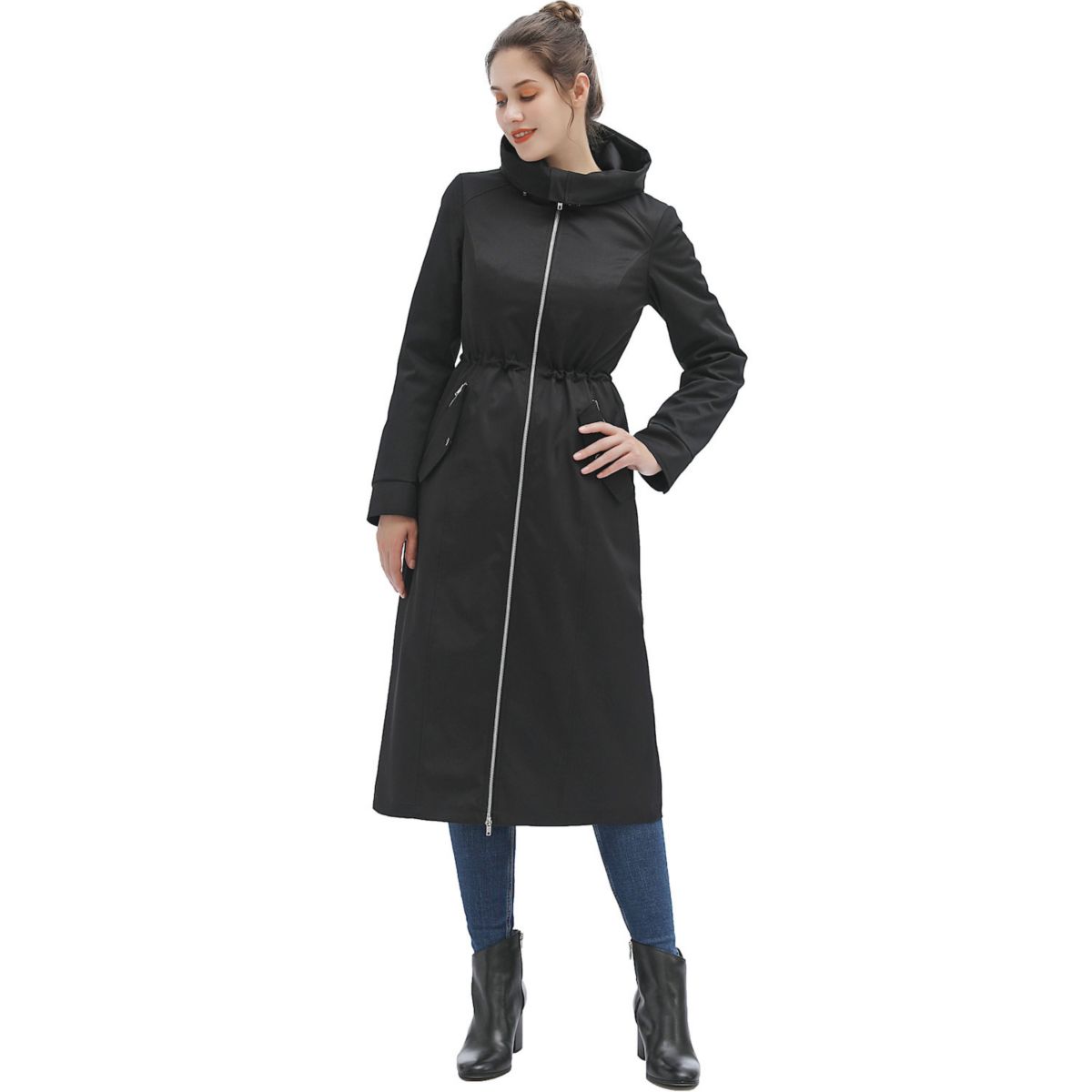 Women's Bgsd Zip-out Lined Hooded Long Raincoat BGSD