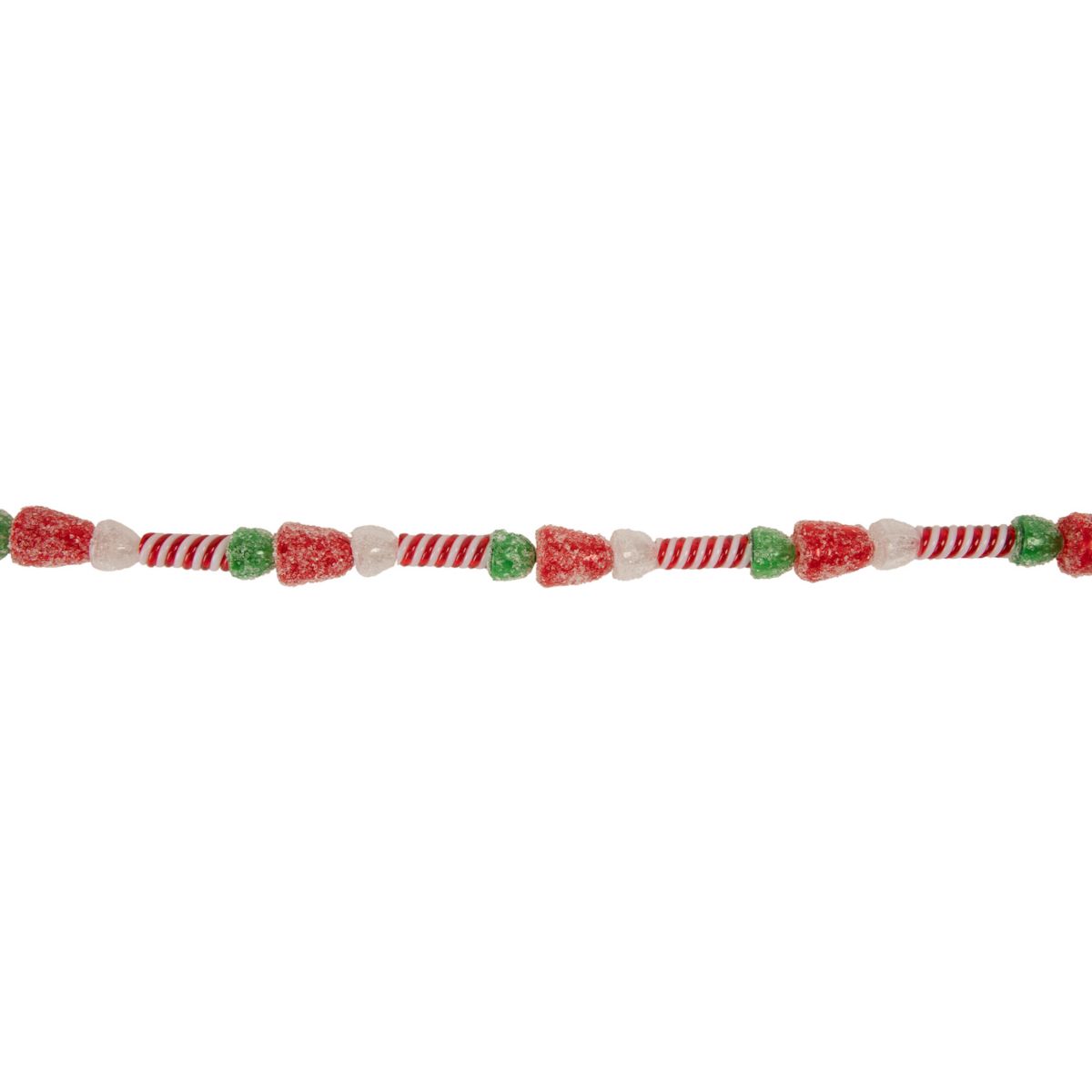 4' Faux Gum Drop Candy and Peppermint Swirls Christmas Garland - Unlit Christmas Central