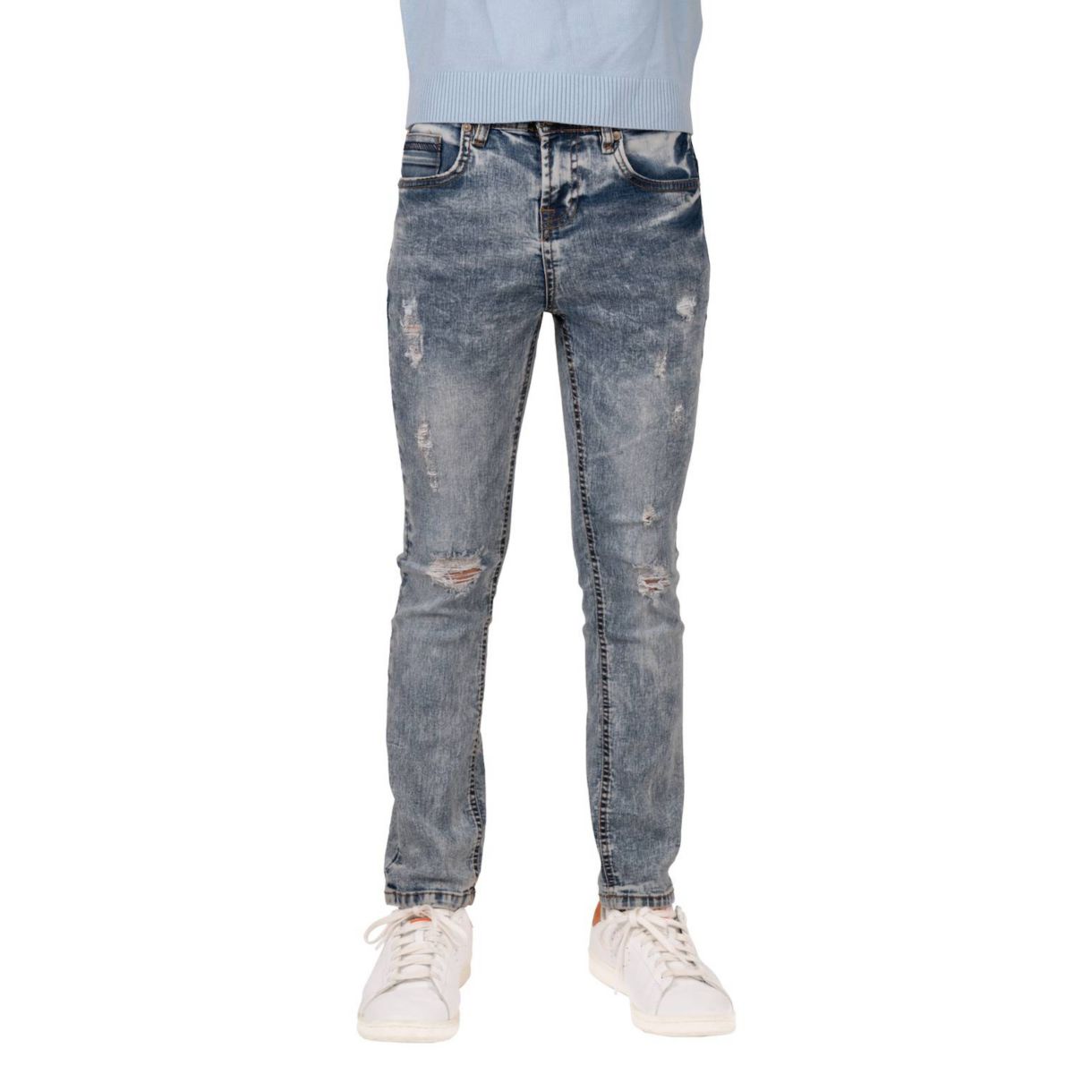 Boys 8-18 Fashion Rip & Repair Jeans With Details On Knee RawX