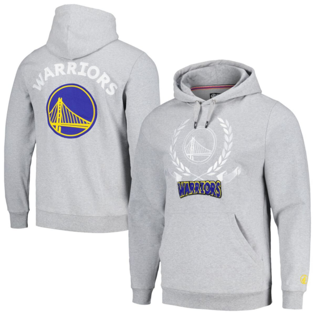 Men's Heather Gray Golden State Warriors Heritage Crest Pullover Hoodie FISLL