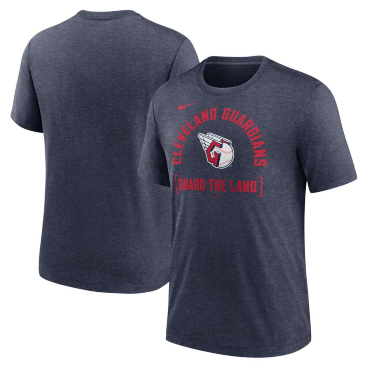 Мужская Футболка Nike Heather Navy Cleveland Guardians Swing Big Tri-Blend Nitro USA