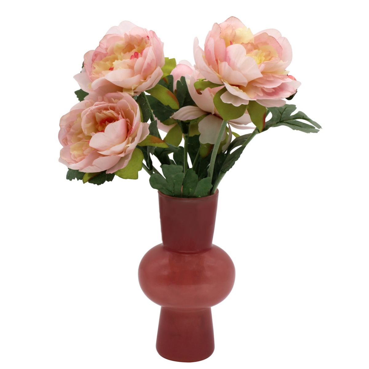 Sonoma Goods For Life® Peonies in Glass Vase Floor Decor SONOMA