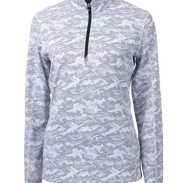 Женский Пуловер Cutter & Buck Traverse Camo Print с четвертью молнии Cutter & Buck