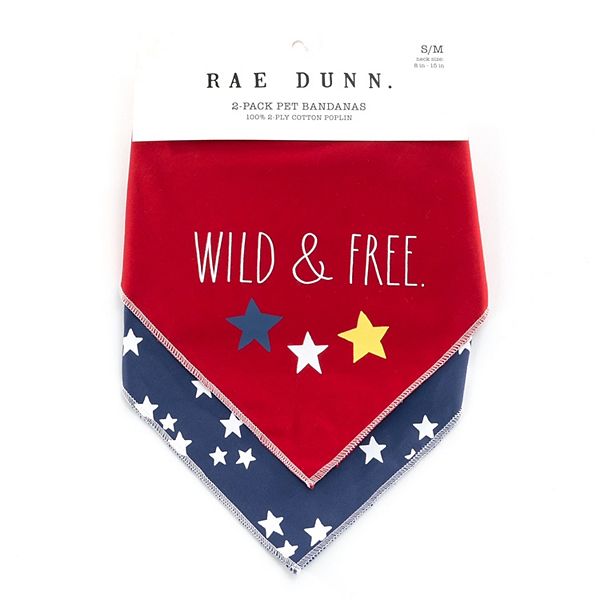 Бандана для собак с графическим дизайном 'Wild & Free' — два размера, 100% хлопок Rae Dunn