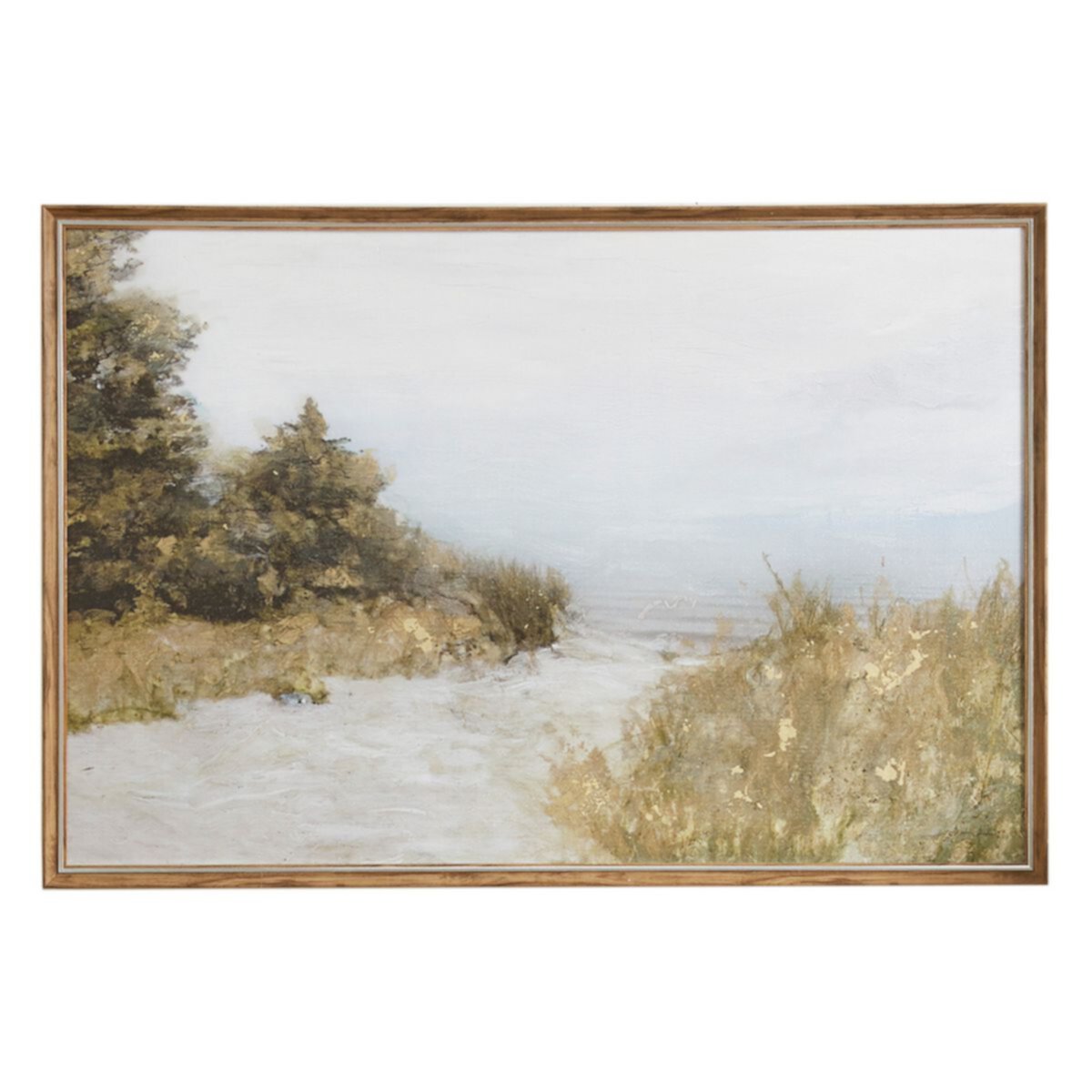 Martha Stewart Lake Walk Landscape Framed Canvas Wall Art Martha Stewart