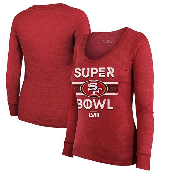 Женская трикотажная футболка с длинным рукавом San Francisco 49ers Super Bowl LVIII от Majestic Threads Majestic Threads