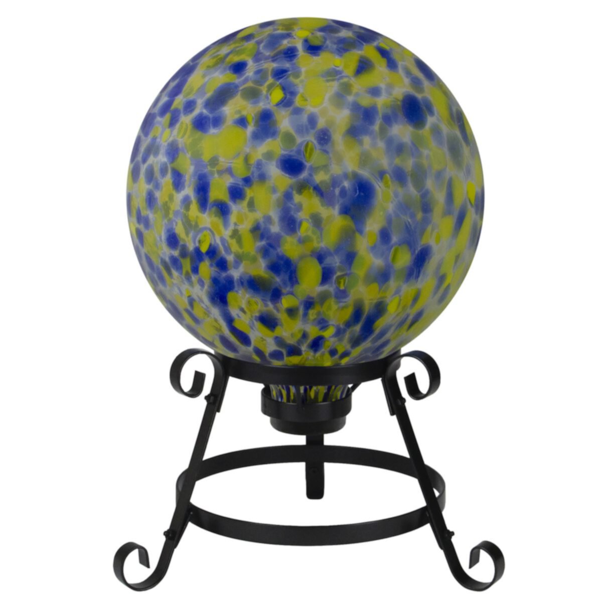 10&#34; Yellow and Blue Outdoor Patio Garden Gazing Ball Christmas Central