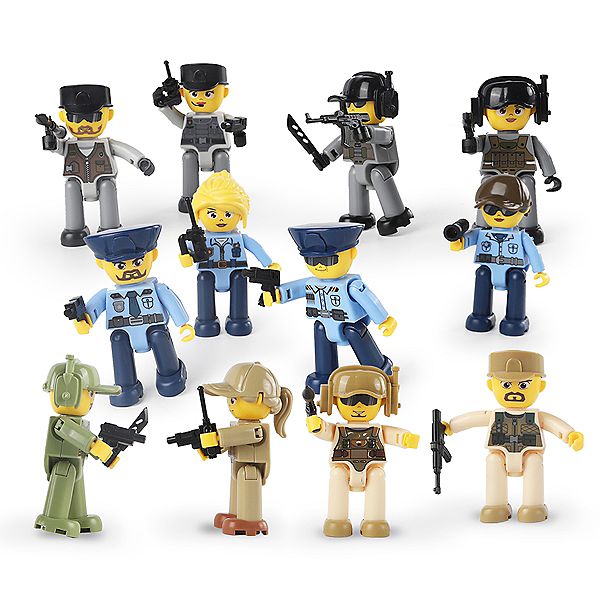 PicassoTiles 12 Piece Law Enforcement Character Figure Set PTA12 PicassoTiles